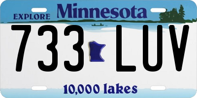 MN license plate 733LUV