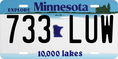 MN license plate 733LUW