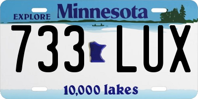 MN license plate 733LUX