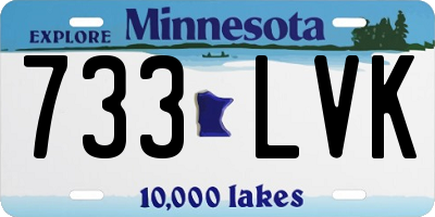 MN license plate 733LVK