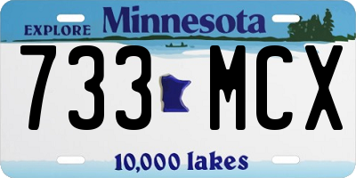 MN license plate 733MCX