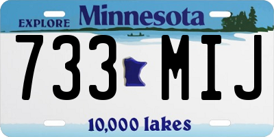 MN license plate 733MIJ