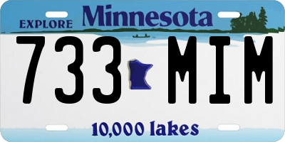 MN license plate 733MIM