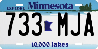 MN license plate 733MJA