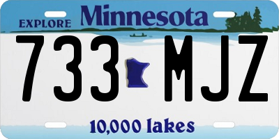 MN license plate 733MJZ