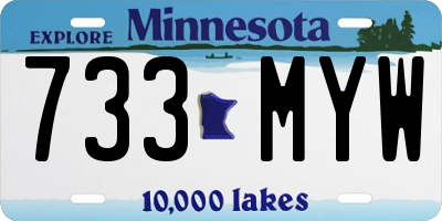 MN license plate 733MYW