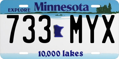 MN license plate 733MYX