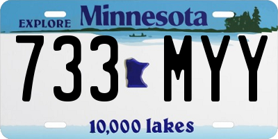 MN license plate 733MYY