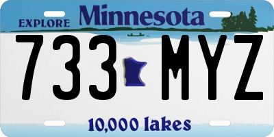 MN license plate 733MYZ