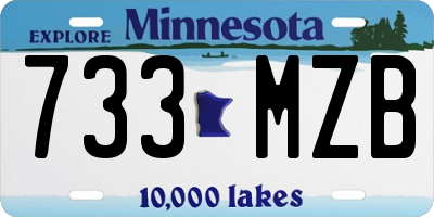 MN license plate 733MZB
