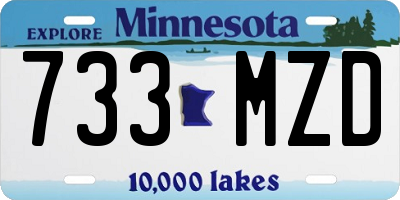 MN license plate 733MZD
