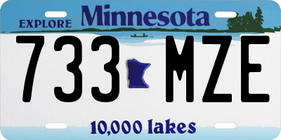 MN license plate 733MZE