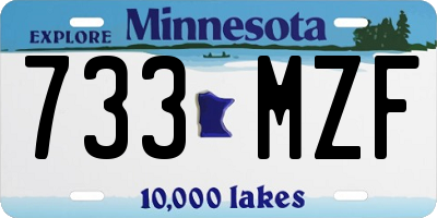 MN license plate 733MZF