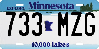 MN license plate 733MZG