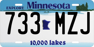 MN license plate 733MZJ