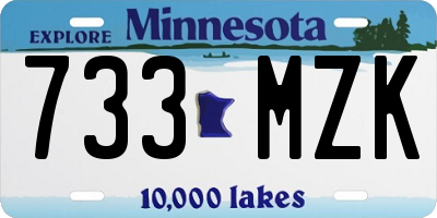 MN license plate 733MZK