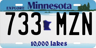 MN license plate 733MZN