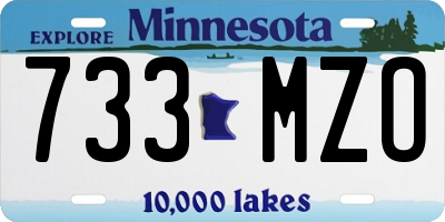 MN license plate 733MZO