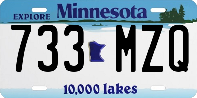 MN license plate 733MZQ