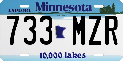 MN license plate 733MZR