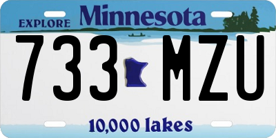MN license plate 733MZU