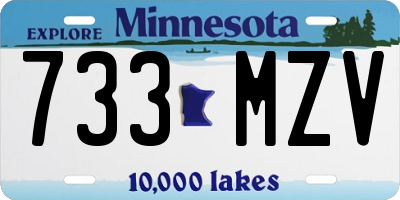 MN license plate 733MZV