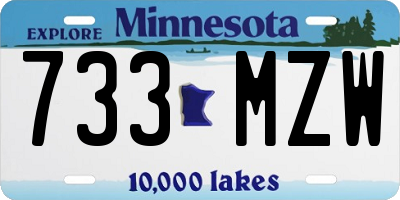 MN license plate 733MZW