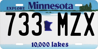 MN license plate 733MZX