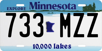 MN license plate 733MZZ