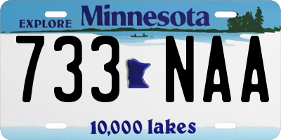 MN license plate 733NAA