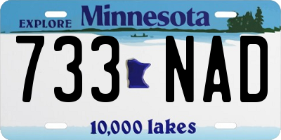 MN license plate 733NAD