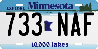 MN license plate 733NAF