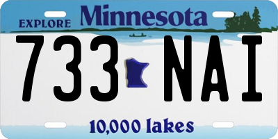 MN license plate 733NAI