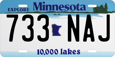 MN license plate 733NAJ