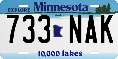MN license plate 733NAK