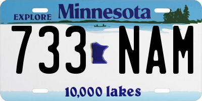 MN license plate 733NAM