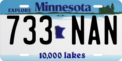 MN license plate 733NAN