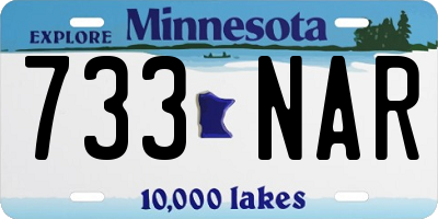 MN license plate 733NAR