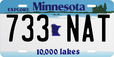 MN license plate 733NAT