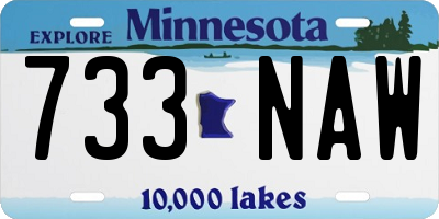 MN license plate 733NAW
