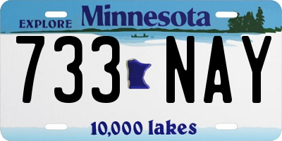 MN license plate 733NAY