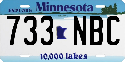 MN license plate 733NBC