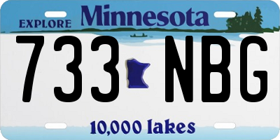 MN license plate 733NBG