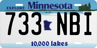 MN license plate 733NBI