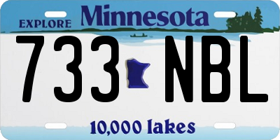 MN license plate 733NBL