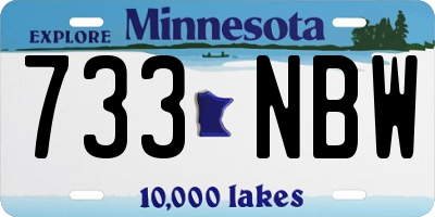 MN license plate 733NBW