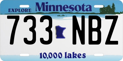 MN license plate 733NBZ