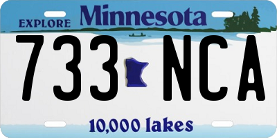 MN license plate 733NCA