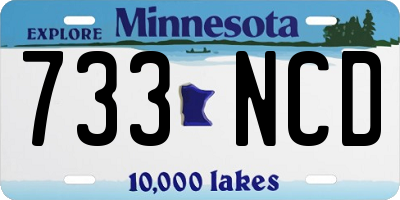 MN license plate 733NCD