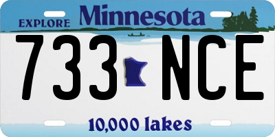 MN license plate 733NCE